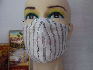 MN-Maske 100°waschbar aus dünner Baumwolle mit Rundum-Gummizug für individuelle Passform